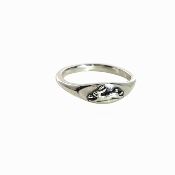 Bunny Ring in Sterling Silver, Silver Bunny Ring, dainty silver rings, rabbit ring, bunny jewelry, woodland animal jewelry, gift for her