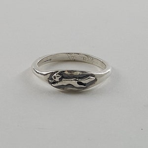 Fleet Fox Ring in Sterling Silver, Tiny Handmade Silver Fox Ring, woodland animal jewelry