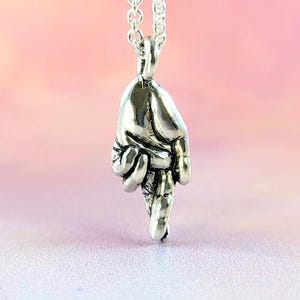 Fingers Crossed Necklace Handcrafted in Sterling Silver, Fingers Crossed Pendant, Hope jewelry, Good Luck Charm