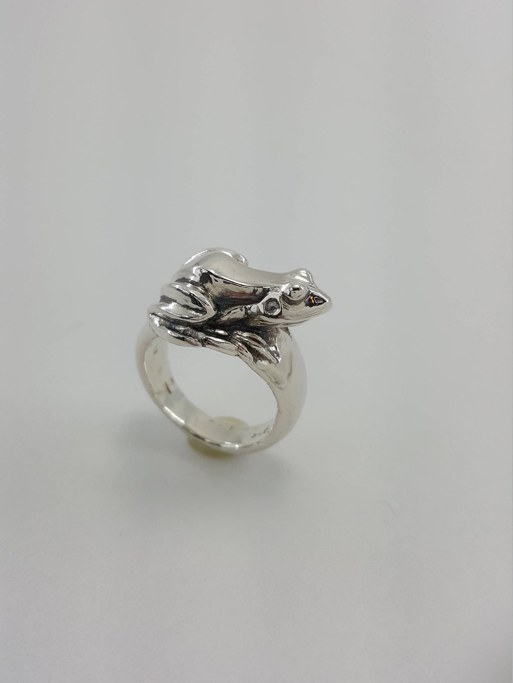 Frog Ring in Sterling Silver Big Silver Frog Ring Sterling Frog
