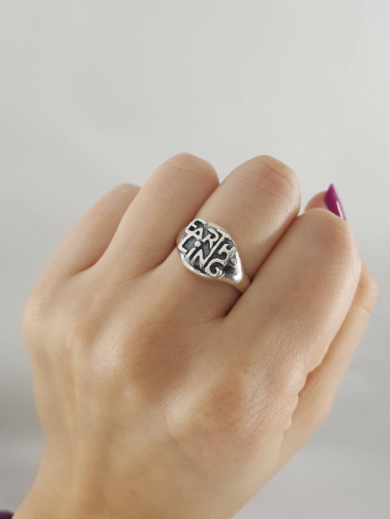 Earthling Ring in Sterling Silver Space geek jewelry Outer Space Ring Alien Ring Silver Silver Earthling Ring Silver Alien Ring