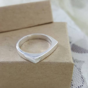 Thin Bar Ring in Sterling Silver, handmade silver stacking rings, thin band ring, unique silver ring, silver bar ring, square ring silver