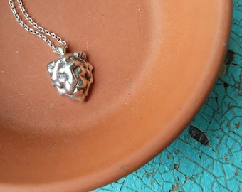 Lion Necklace in sterling silver, silver lion pendant, Leo necklace, lion head pendant, sterling silver lion, lion jewelry, leo jewelry