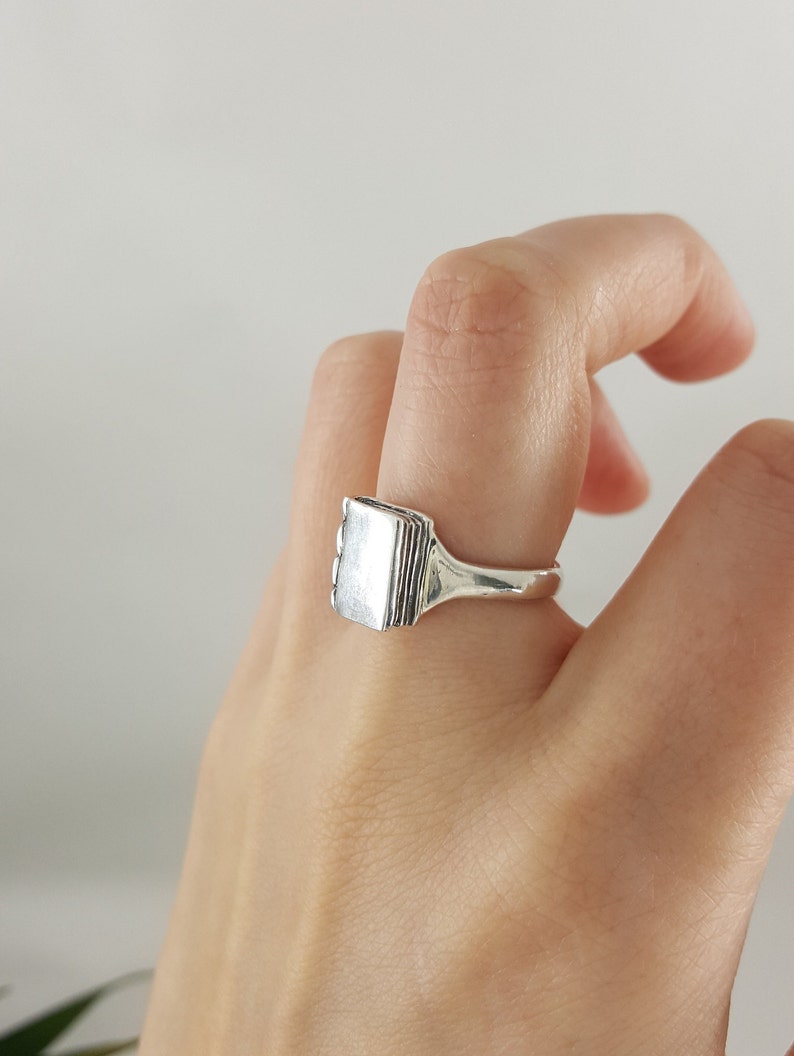 Book Ring in Sterling Silver handmade silver book ring book Etsy