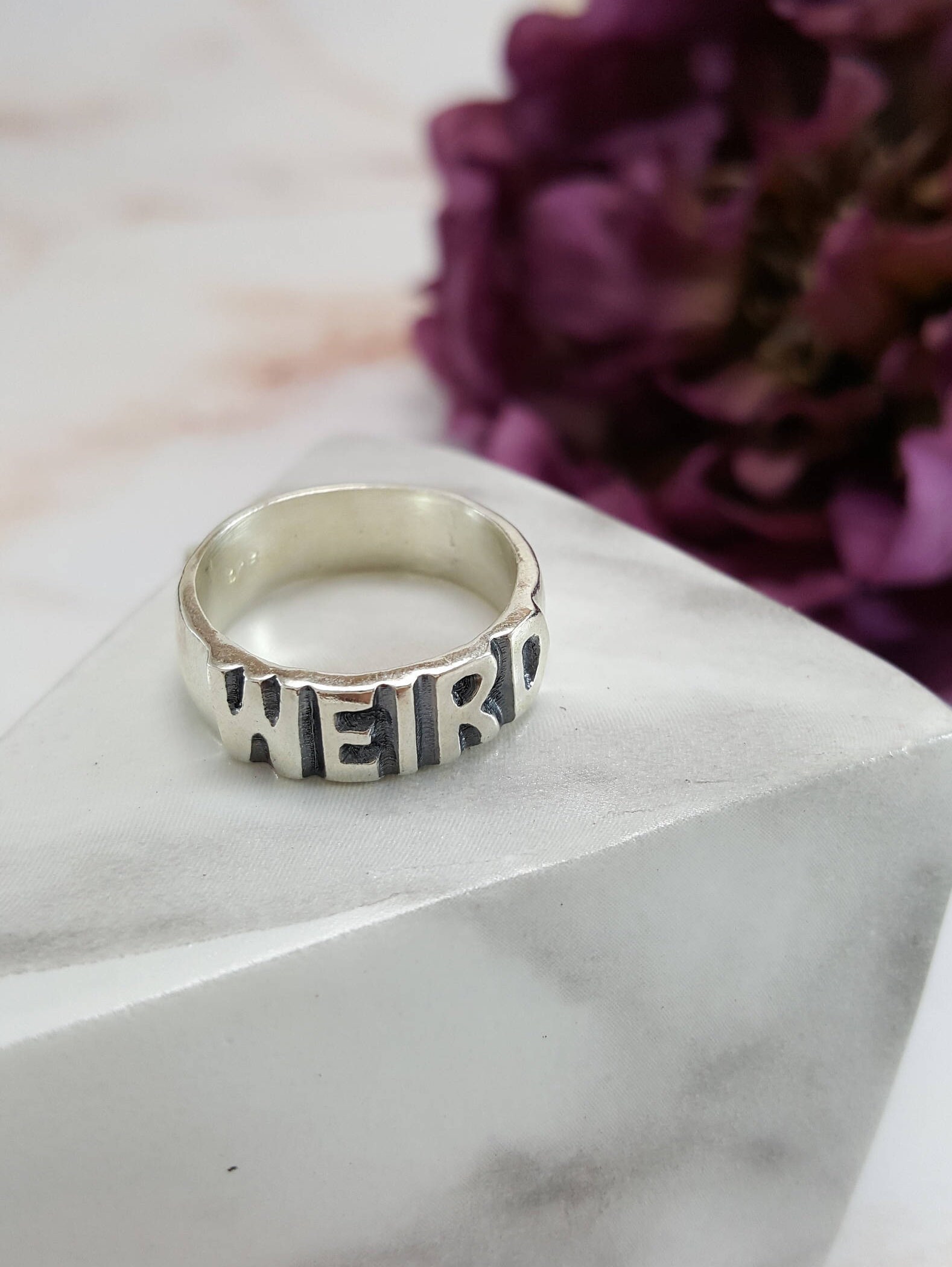 WEIRD Ring in Sterling Silver, Weird Silver Ring, Weird Jewelry