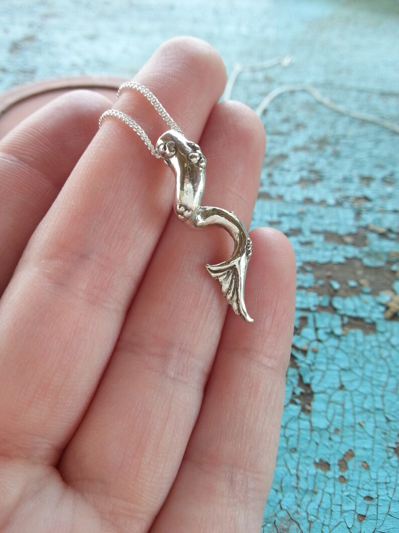 Twisted Mermaid Tail Necklace in Sterling Silver Silver Etsy