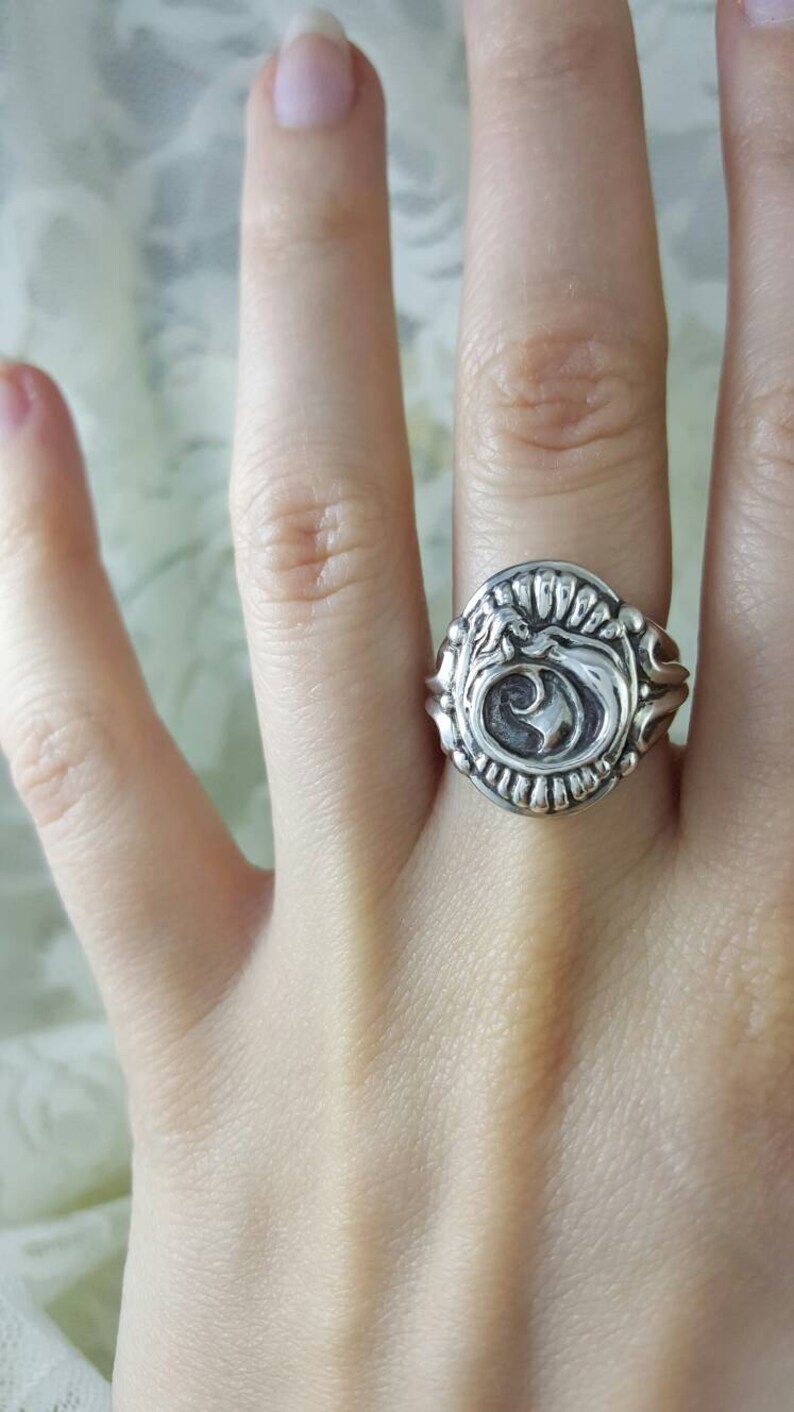 Mermaid Ring in Sterling Silver Silver Mermaid Ring Mermaid Etsy