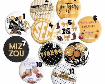 University of Missouri/ Mizzou Game day Buttons