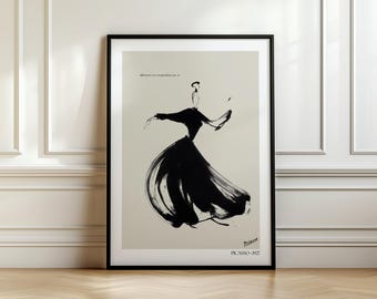 Picasso Line Art High-End Artwork | Lyrical Abstract Art Contemporary Dance Abstract Poster Artistic Expression Figurative Art Picasso Drawn