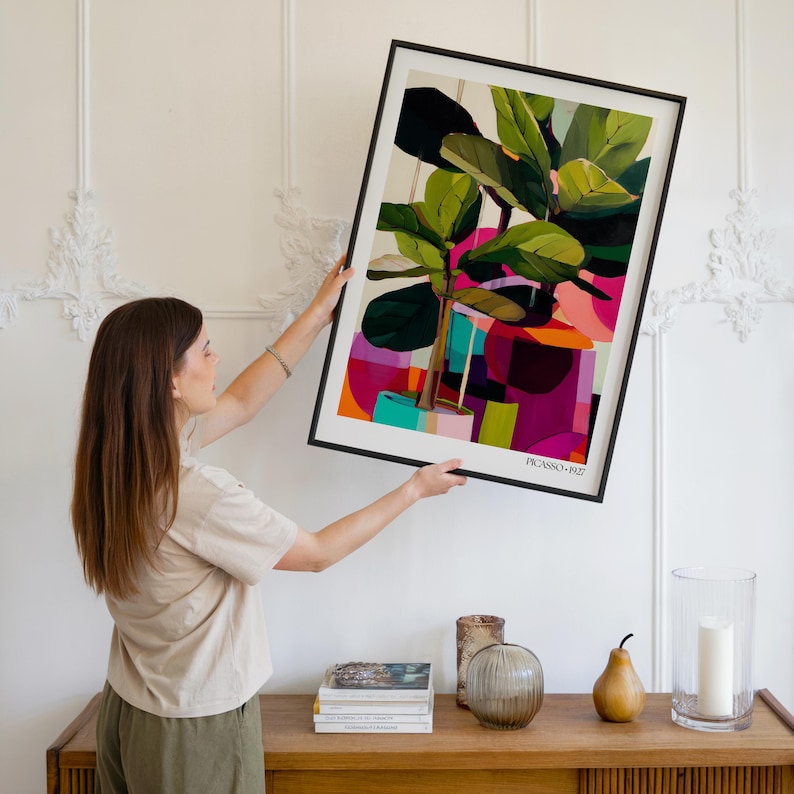 Picasso Colorful Indoor Plant Print | Indoor Garden Wall Art Dopamine Decor Plant Art Abstract Colourful Plant Artwork Indoor Plant Decor image 7