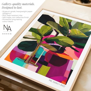 Picasso Colorful Indoor Plant Print | Indoor Garden Wall Art Dopamine Decor Plant Art Abstract Colourful Plant Artwork Indoor Plant Decor image 4