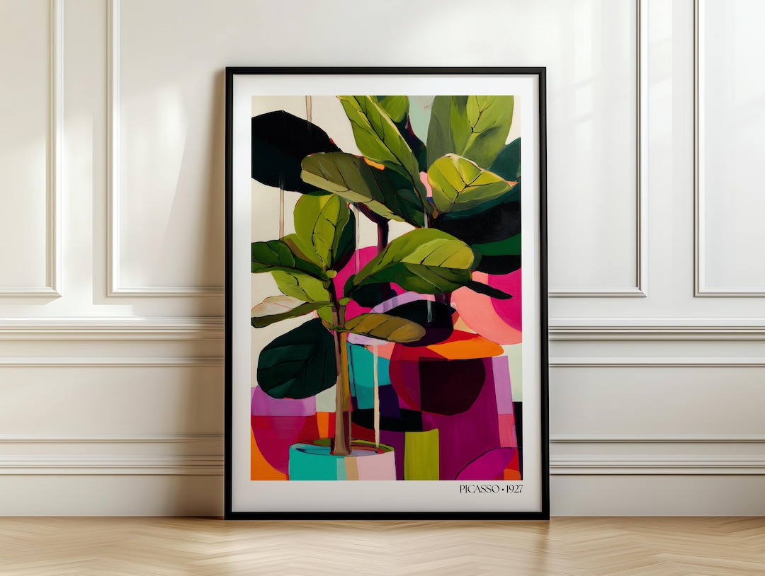 Picasso Colorful Indoor Plant Print | Indoor Garden Wall Art Dopamine Decor Plant Art Abst