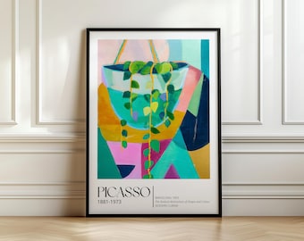 Maximalist House Plant Wall Art | Multicolored Wall Art Indoor Plant Print Plant Lover Wall Art Pothos Art Print Colourful Plant Artwork