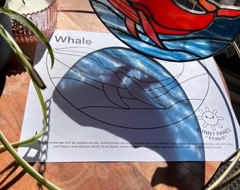 Patrón de vitral de ballena (PDF)