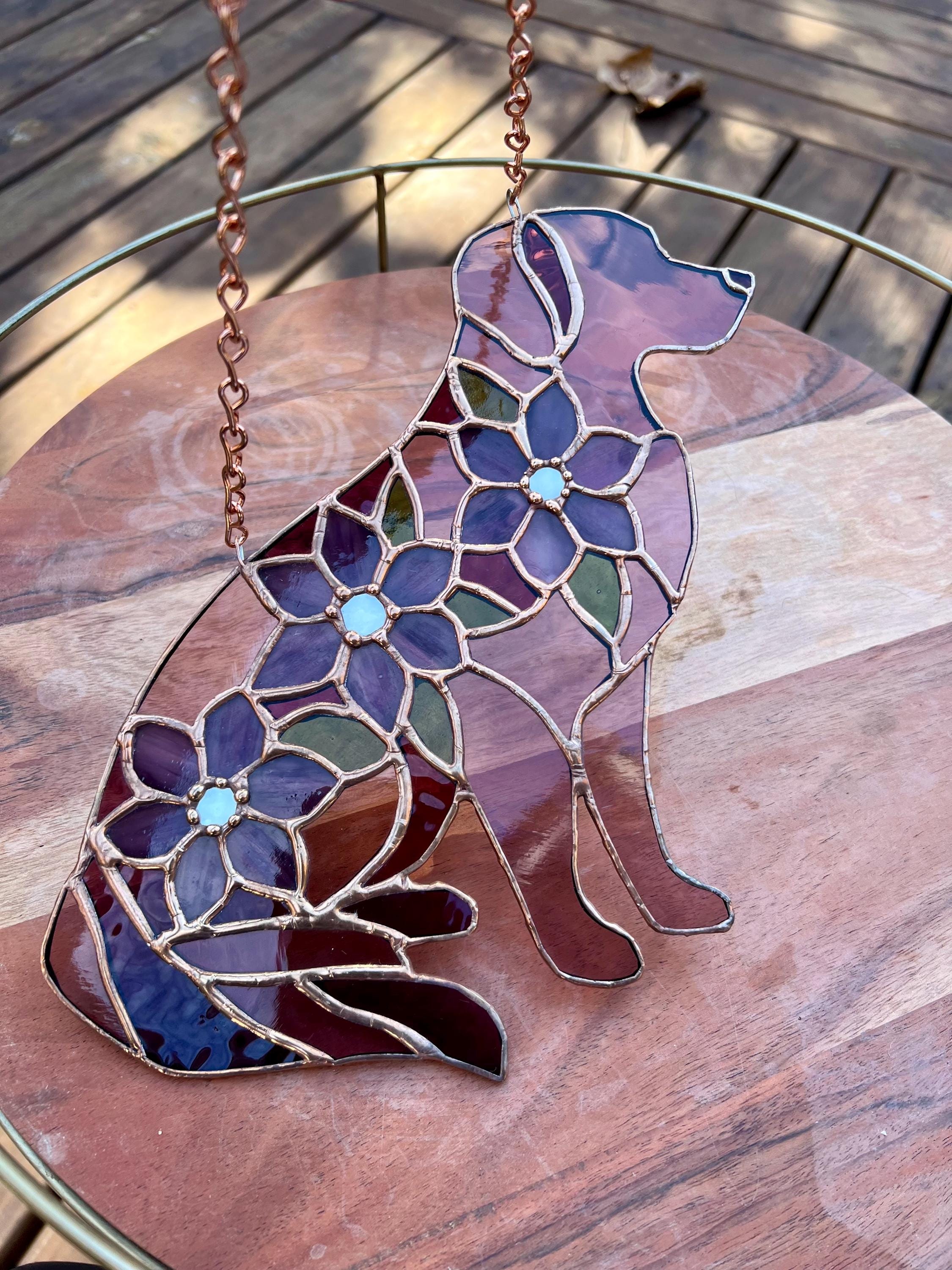 Cockapoo Stained Glass Pattern Floral Dog Stained Glass Pattern: Intermediate Level (PDF File) - Etsy
