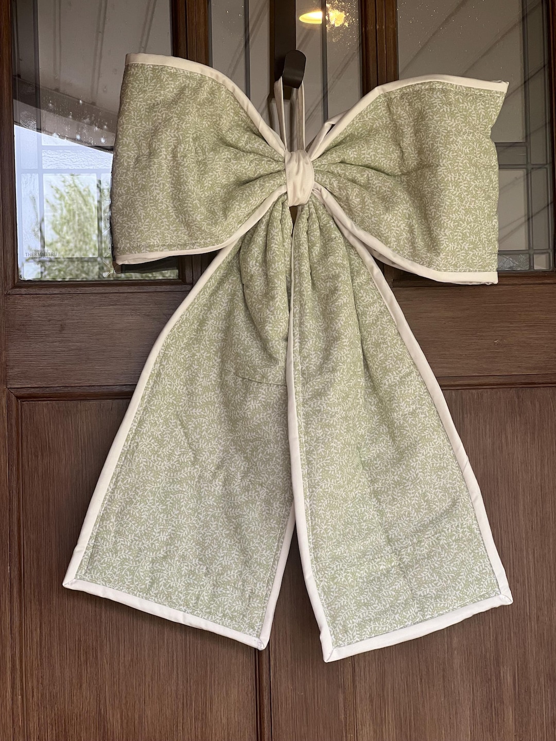 Handmade Large Quilted Bow Door Hanger | Patchwork Cottagecore Seasonal Decor