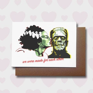 Frankenstein Universal Monsters, Horror Fan Valentines Day Love Card, Anniversary, Girlfriend Boyfriend Husband Wife