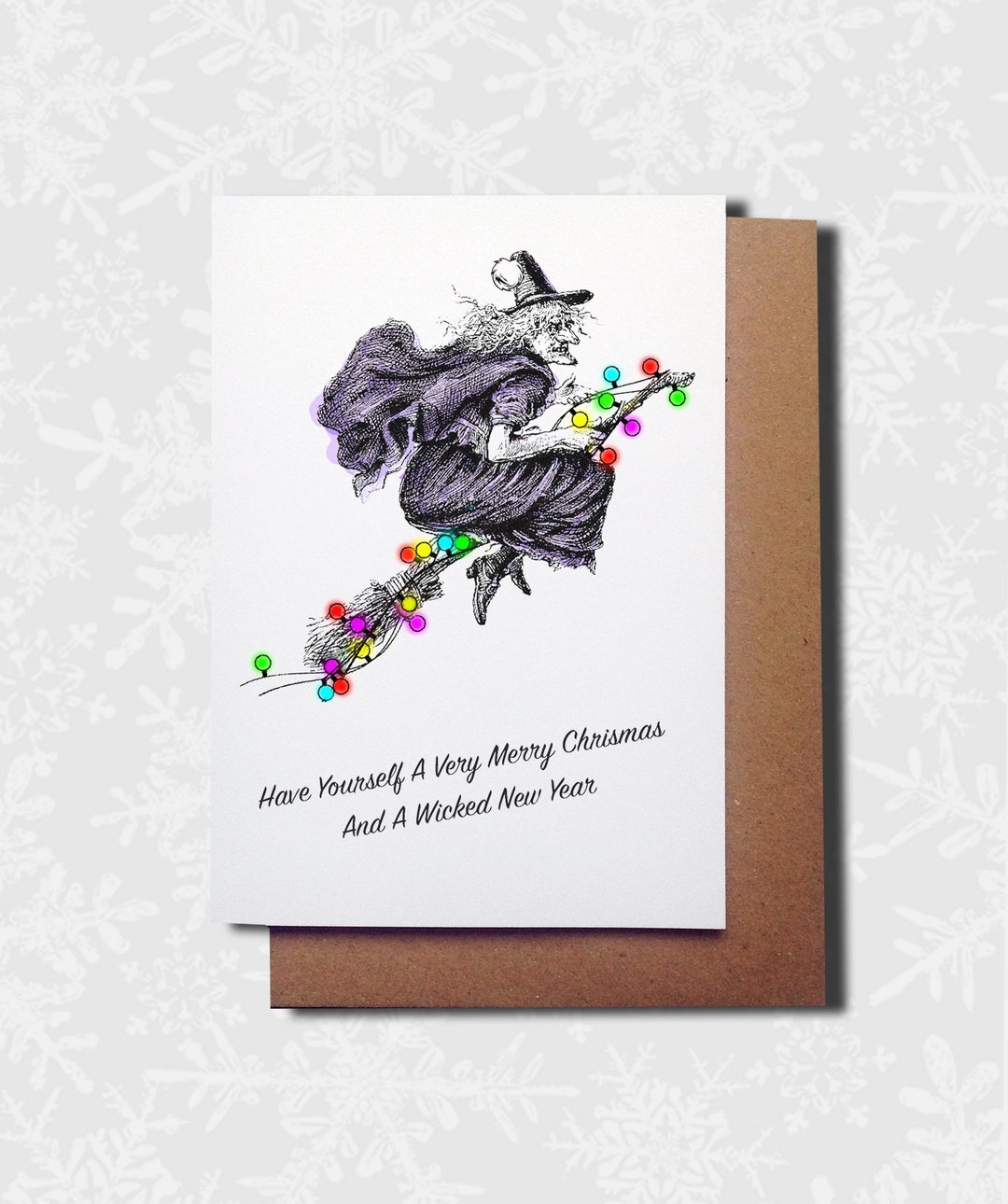 The Witch Christmas Card, Monster Christmas Card, Horror Greetings Card ...