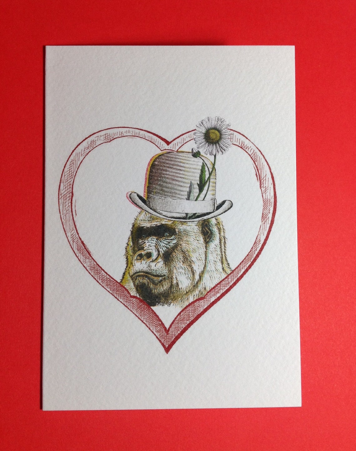 Love Card Gorilla Valentines Anniversary Greetings Card Etsy