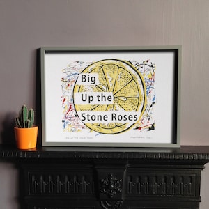 Shaun Keaveny Cart Wall Inspired Big Up the Stone Roses  Art Print Poster, A4 Digital Wall Art, UK Handmade, Handprinted