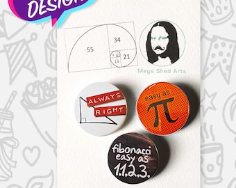 Maths Badges, Pin Badge, Geek Math Jokes, Big Bang Theory, Birthday Gifts , Science Gifts, Maths Gifts, UK handmade