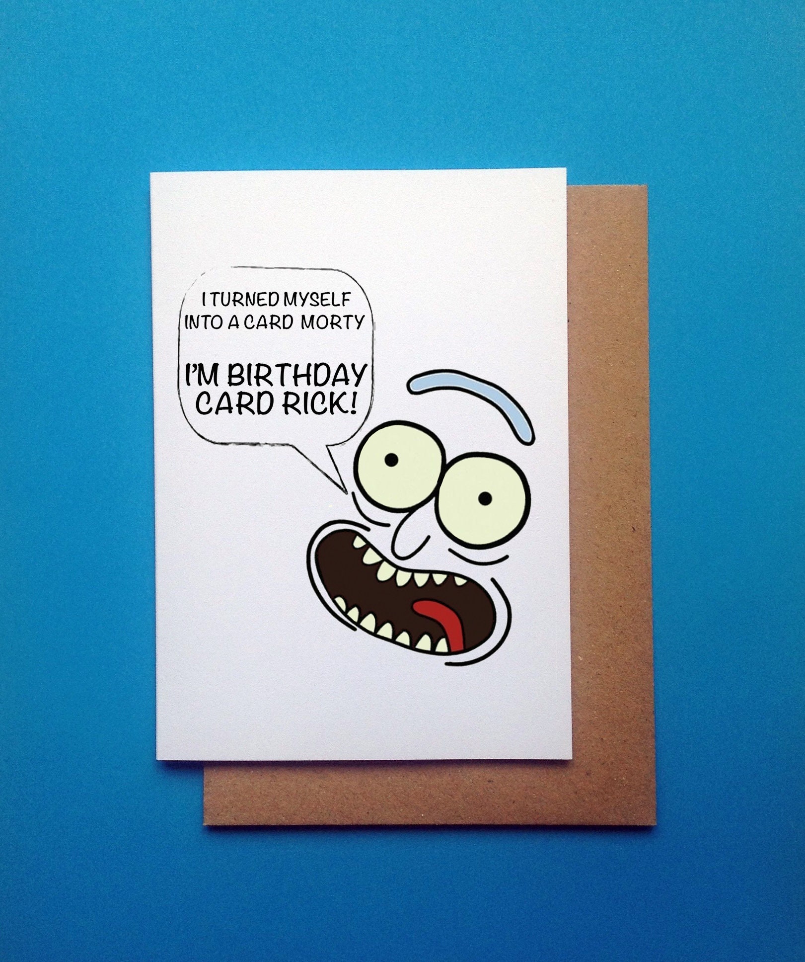 Rick And Morty Birthday Greetings Card Funny Card For Him Etsy