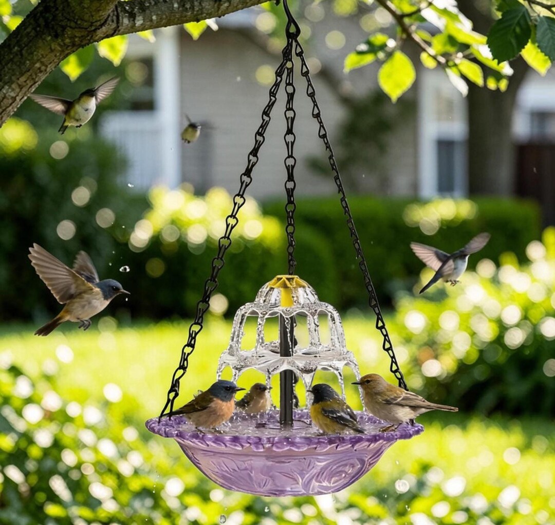 Solar Hanging Waterfall Bird Bath – Tiered Fountain Garden Decor ...