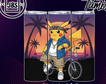 10Pokémon Inspired Digital Tumbler Wraps~ Canva Digital Download~ Sublimation