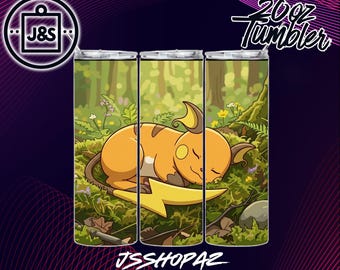 Diseño de Raichu durmiendo / Envoltura para vaso / Diseño de sublimación de 20 oz (Descarga digital individual) (PNG)
