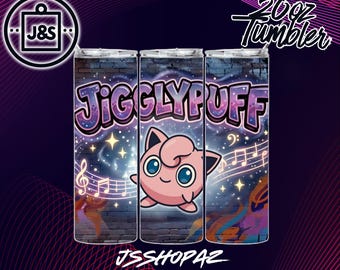 JigglyPuff Graffiti Style| Tumbler Wrap | 20oz Sublimation Design (Single Digital Download) (PNG)