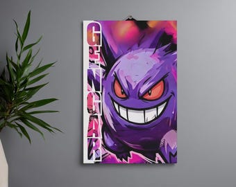 Digital Download Gengar Image| 8x10 PNG File ONLY| 300 DPI High Quality | Cute Pokémon Design