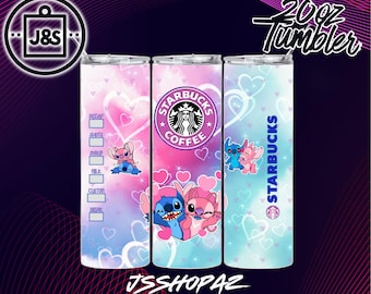 Stitch& Angel Starbucks Tumbler Wrap | 20oz Sublimation Design (Digital Download)