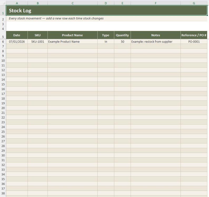Inventory Tracker Spreadsheet | Excel & Google Sheets Template | Stock ...