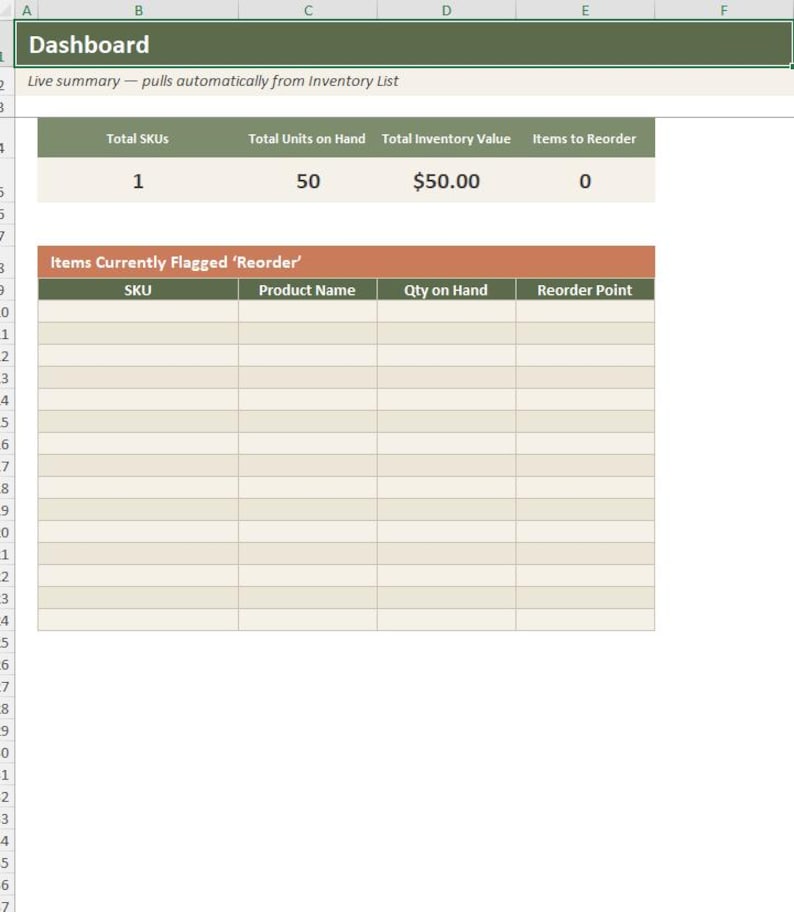 Inventory Tracker Spreadsheet | Excel & Google Sheets Template | Stock ...