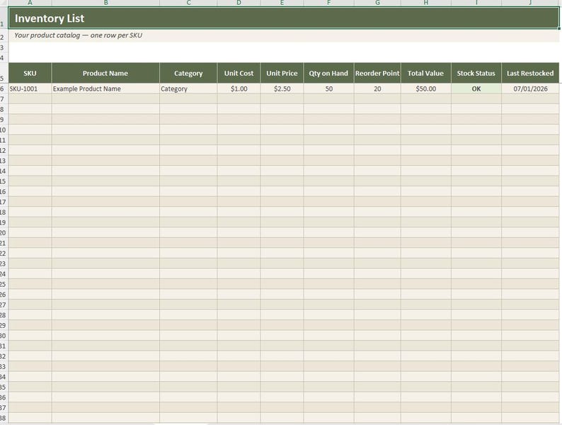 Inventory Tracker Spreadsheet | Excel & Google Sheets Template | Stock ...