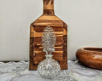 Vintage Hobnail Bubble Glass Perfume Bottle – Small Vanity Decanter with Stopper