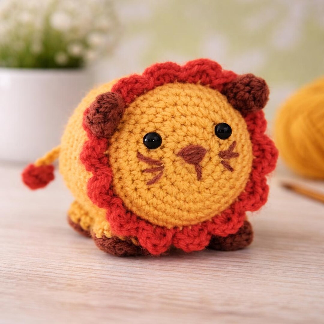 Amigurumi Lion Crochet Pattern | Easy Textured Mane Plush Toy (PDF ...