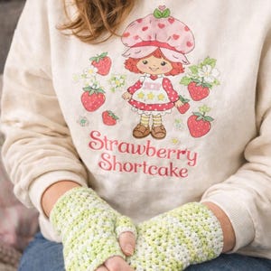 Hand-Crocheted Fingerless Gloves – Cozy green and whiteYarn Wrist Warmers