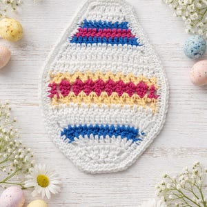 Easy Crochet Easter Egg Dishcloth Pattern – Beginner Spring Washcloth (PDF Download)