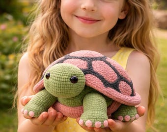 Amigurumi Tortoise Crochet Pattern PDF | Realistic Turtle Plush Toy | Textured Shell Stuffed Animal | 8-10 Inch DIY Gift