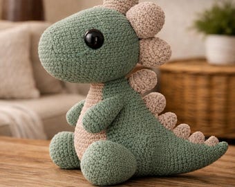 Amigurumi Dinosaur Crochet Pattern PDF | Easy Dino Plush Pattern | Cute Stuffed Toy Tutorial | Beginner Friendly DIY Gift