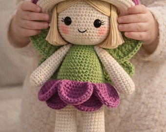 Whimsical Mushroom Fairy Amigurumi Doll | Handmade Crochet Fairy | Woodland Nursery Decor | Magical Gift