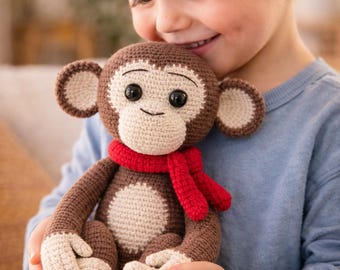 Crochet Monkey Pattern PDF | Amigurumi Monkey Plush Toy | Jungle Nursery Decor | DIY Stuffed Animal | Instant Download