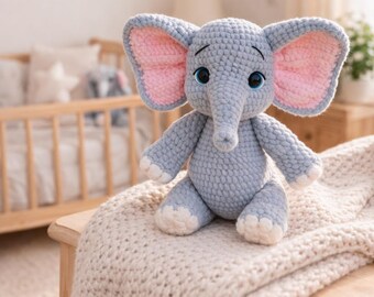 Elephant Amigurumi Pattern | Plush Crochet Elephant PDF | Baby Shower Gift Toy