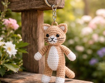 Amigurumi Cat Keychain Crochet Pattern PDF | Cute Mini Cat Keyring Tutorial | Beginner Friendly Plush Charm | Small Gift Idea
