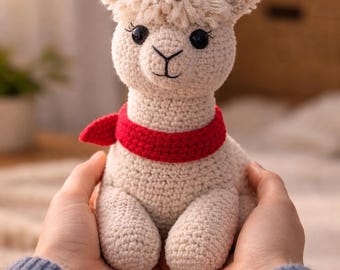 Amigurumi Alpaca Crochet Pattern PDF | Cute Llama Plush Toy | 9–11 Inch Stuffed Animal | Beginner Friendly Farm Nursery Decor
