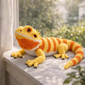 Patrón de dragón barbudo a crochet (PDF) / Patrón de lagarto amigurumi / Patrón de reptil a crochet / Patrón de animal a crochet / Tutorial de peluche DIY