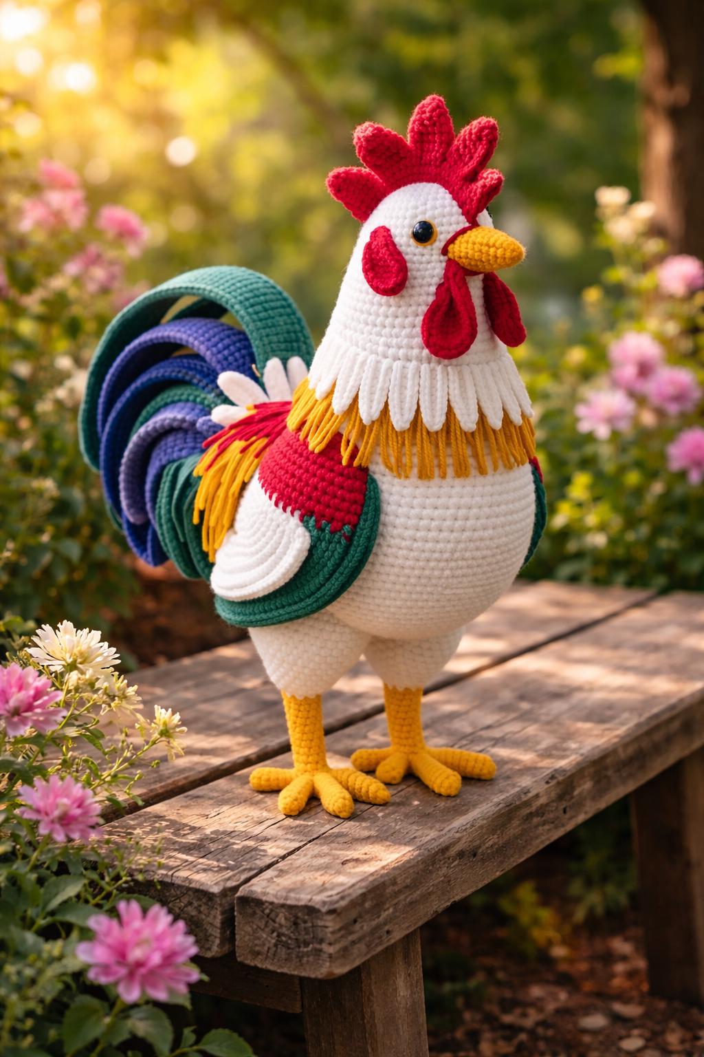 39 Rooster Crochet Patterns to Add Farmhouse Charm to Your Home Decor 19 Crochet Rooster Realistic Amigurumi Chicken Farmhouse