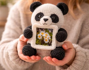 Amigurumi Panda Picture Frame Crochet Pattern PDF | Panda Photo Holder Plush | Nursery Decor Gift | DIY Stuffed Animal Frame