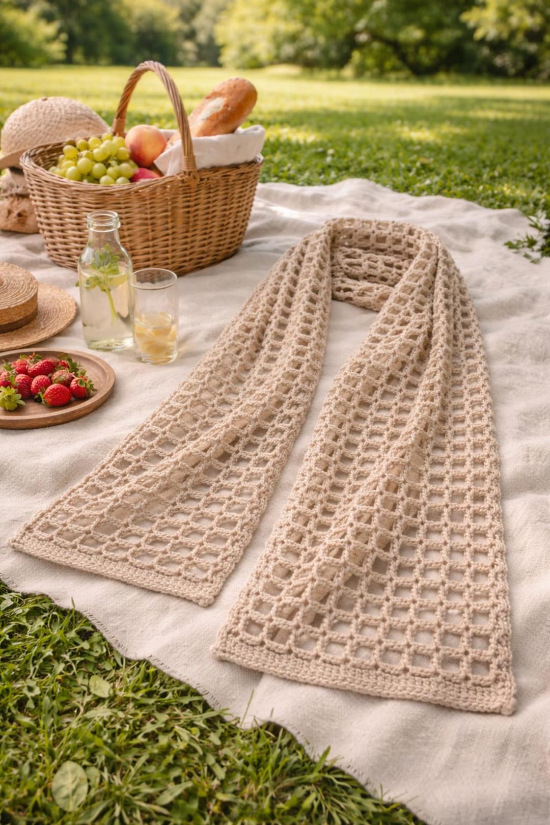 Crochet Lattice Scarf Pattern PDF | Easy Mesh Lace Scarf | Beginner ...
